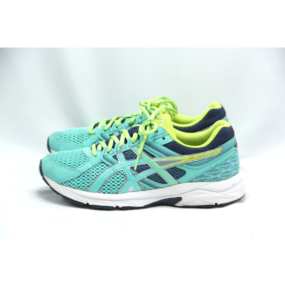 ASICS Gel Contend 3 Running Shoes Womens Size 7 Gray Blue Green Athletic Workout